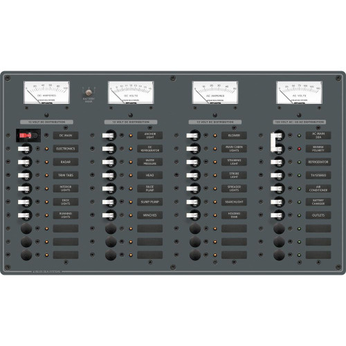 Blue Sea 8095 AC Main +8 Positions / DC Main +29 Positions Toggle Circuit Breaker Panel   (White Switches) 8095