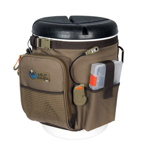 Wild River RIGGER 5 Gallon Bucket Organizer w/Lights, Plier Holder & Lanyard, 2 PT3500 Trays & Bucket w/Seat WT3507