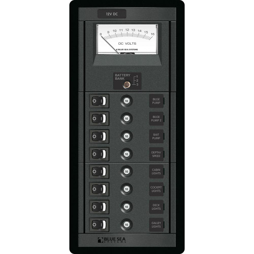 Blue Sea 1463 8 Position Switch CLB + Meter Vertical 1463