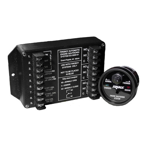 Fireboy-Xintex Engine Shutdown - 5 Circuit w/20A Relays - Round Display ES-5000-01