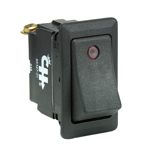 Cole Hersee Sealed Rocker Switch w/Small Round Pilot Lights SPST On-Off 3 Screw 56327-01-BP