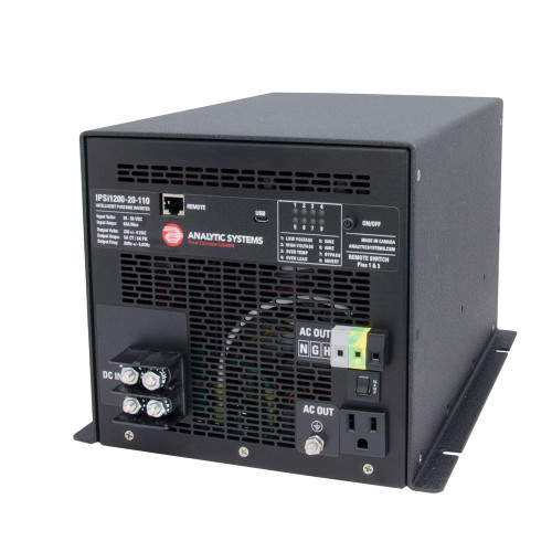 Analytic Systems AC Intelligent Pure Sine Wave Inverter 1200W, 20-40V In, 110V Out IPSI1200-20-110