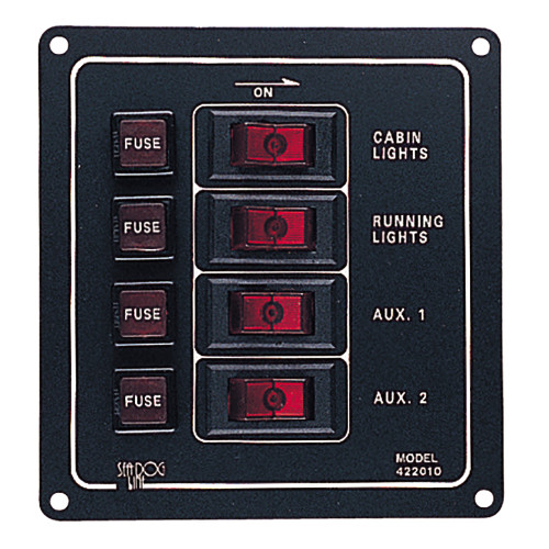 Sea-Dog Aluminum Switch Panel - Vertical - 4 Switch 422010-1