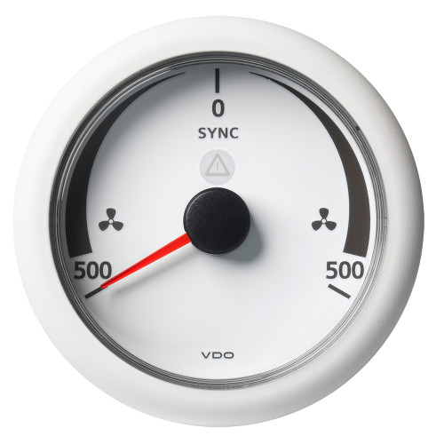 Veratron 3-3/8" (85MM) ViewLine Synchronizer -500/+500 RPM - 8 to 32V - White Dial &amp; Bezel A2C59512403