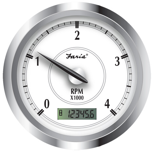 Faria Newport SS 4" Tachometer w/Hourmeter f/Diesel w/Mech Take Off - 4000 RPM 45007