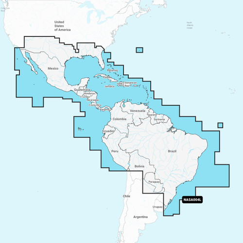 Navionics Plus NASA004L Mexico, Caribbean to Brazil microSD 010-C1364-30
