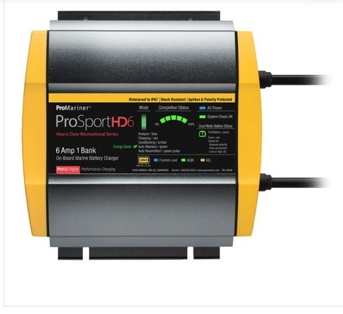ProMariner ProSport HD 6 Gen4 6 Amp Battery Charger 12v 1 Bank 120v Input 44006