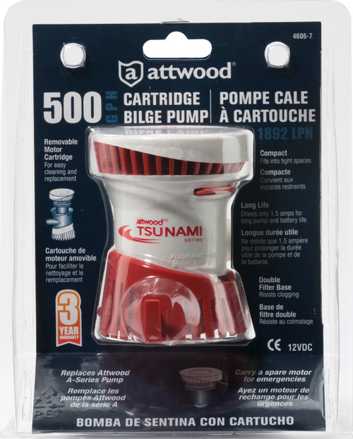 Attwood 500 Cartridge Bilge Pump (4606-7)