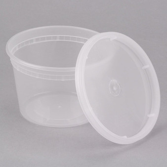 ChoiceHD 8 oz. Microwavable Translucent Plastic Deli Container and Lid  Combo Pack - 240/Case