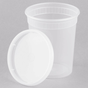 16 oz. Translucent Plastic Deli Container with Lid - milehighsoap