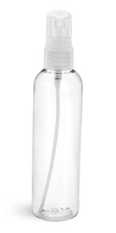 4 oz Clear PET Cosmo Round Bottle 20-410 Neck finish with Natural Color Spray