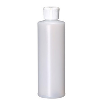 8 oz Natural Plastic Cylinder Round Bottle with Caps 24-410 Neck Finish