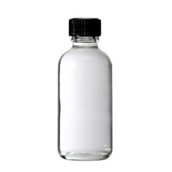 1 oz [30 ml] Clear Boston Round Glass Bottle with Phenolic Caps