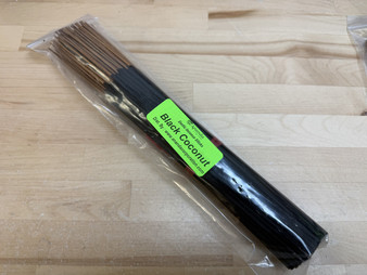 Black Coconut, Bulk Pack Hand Dipped Exotic Incense Sticks [11 Inch, Approx 90-100 Sticks Per Bundle/Pack]