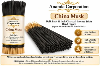 China Musk, Bulk Pack Incense Sticks Hand Dipped (Aprox 90-100 Sticks Per Bundle/Pack)