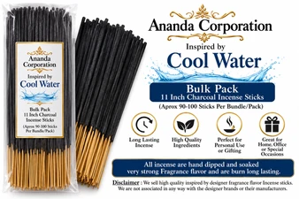 Inspired by Cool Water, Bulk Pack Incense Sticks Hand Dipped (Aprox 90-100 Sticks Per Bundle/Pack)