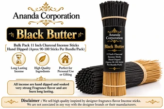 Black Butter, Bulk Pack Incense Sticks Hand Dipped (Aprox 90-100 Sticks Per Bundle/Pack)