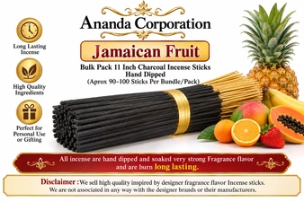 Jamaican Fruit, Bulk Pack Incense Sticks Hand Dipped (Aprox 90-100 Sticks Per Bundle/Pack)