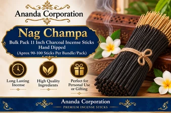 Nag Champa, Bulk Pack Incense Sticks Hand Dipped (Aprox 90-100 Sticks Per Bundle/Pack)