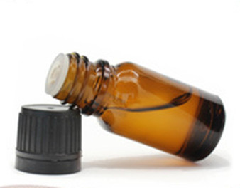 1/3 oz [10ml] Amber Boston Round Bottle Euro Dropper Caps with 18-DIN Neck finish