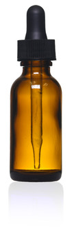 30ml [1 oz] AMBER Boston Round Bottle with Standard Glass Dropper [12 Pcs]