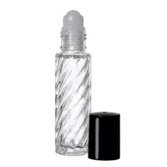 10ml [1/3 oz] SWIRL Rollon Bottle with Plastic Roller & Plastic Color Caps
