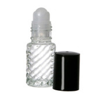 5ml [1/6 oz] SWIRL Rollon Bottle with Plastic Roller & Plastic Color Caps
