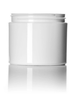 4 oz White PP Plastic Double Wall Straight Base Jar 70-400 Neck Finish With Foam Liner Cap