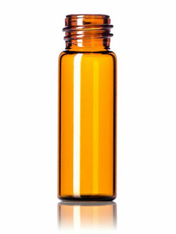 2 Dram [17mm X 60mm] AMBER Glass Vials 13-425 neck finish with Phenolic Foam Liner Caps