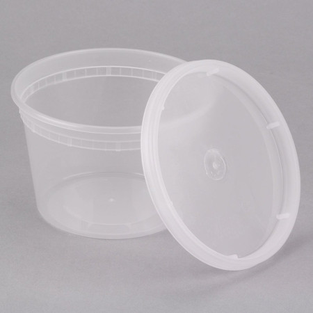 16 oz Clear PP Plastic Round Snap-Lock Containers (Tamper-Evident Lid) - Clear