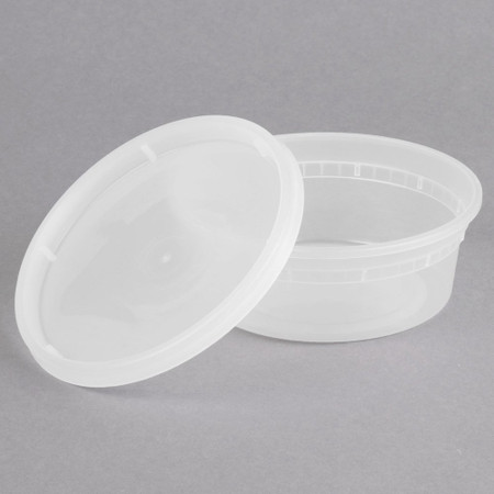 16 oz. Translucent Plastic Deli Container with Lid