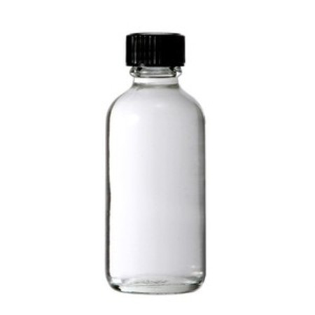 1 oz [30 ml] Clear Boston Round Glass Bottle with Phenolic Caps