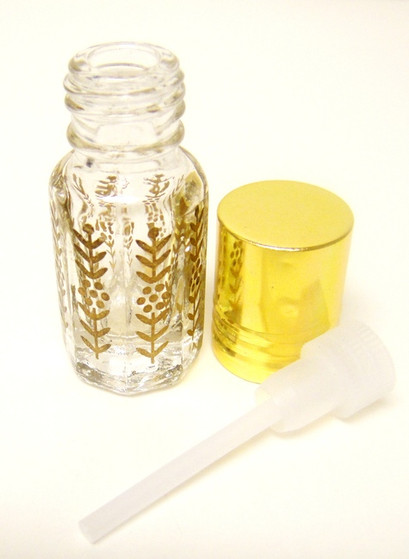 6ml Printed Leaf Design Octagonal Bottle with Deep Sticks Applicator and Golden Caps