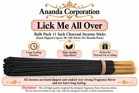 Lick Me All Over, Bulk Pack Incense Sticks Hand Dipped (Aprox 90-100 Sticks Per Bundle/Pack)