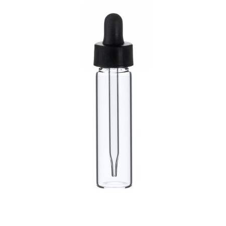 8ml [2 DRAM, 1/4 oz] 17mm X 60mm CLEAR Vials with Glass Dropper [144 Pcs]