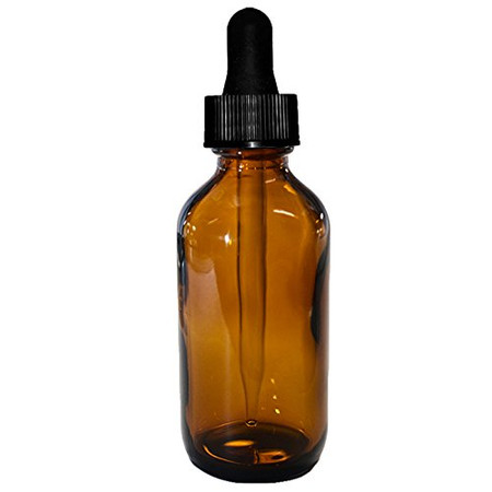 60ml [2 oz] AMBER Boston Round Bottle with 20-400 Standard Glass Dropper 7X89mm-12 Pcs