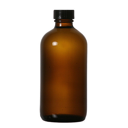 8 oz Amber Glass Boston Round Bottle Bulk - 24-400 Finish