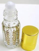 24ml Printed Leaf Design Octagonal Bottle with Rollon Applicator and Golden Caps