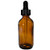 60ml [2 oz] AMBER Boston Round Bottle with 20-400 Standard Glass Dropper 7X89mm-160 Pcs