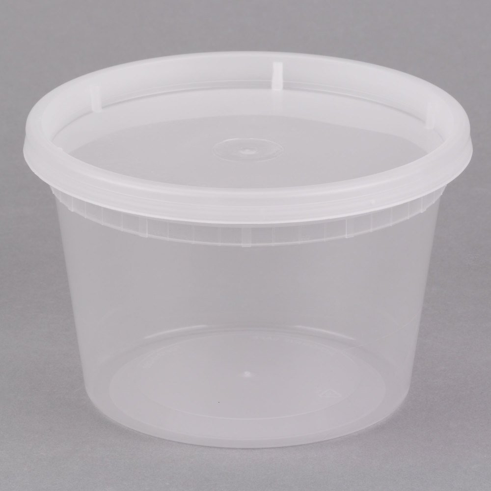 16 oz. Translucent Plastic Deli Container with Lid