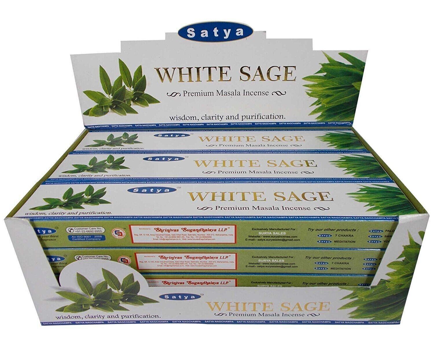Satya Premium White Sage Incense Sticks 15g