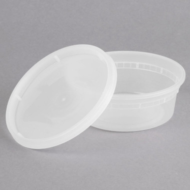 8 oz. Translucent Plastic Deli Container with Lid - milehighsoap