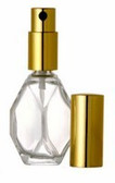 60ml [2 oz&91; Diamond Shaped Style Perfume Atomizer Empty Refillable Glass Bottle with Gold Sprayer Cap