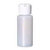 1 oz Natural Plastic Cylinder Round Bottle with Caps 20-410 Neck Finish