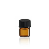 15mm X 19mm [1/4 Dram&91; Amber  Glass Vial 13-425 neck finish with Plastic Cone Liner Caps