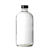 16 oz Clear Glass Boston Round Bottle with 28-400 Neck Finish