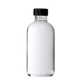 8 oz Clear Glass Boston Round Bottle 24-400 neck finish with Phenolic Poly Cone Liner Caps