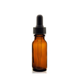 15ml [1/2 oz&91; AMBER  Boston Round Bottle with Standard Glass Dropper