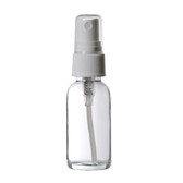 1 oz [30 ml&91; Clear Boston Round Bottle 20-400 Neck Finish With Color Plastic Spray Cap