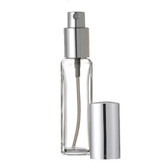 30ml [1 oz&91; Square Shaped Style Perfume Atomizer Empty Refillable Glass Bottle with Silver Sprayer Cap